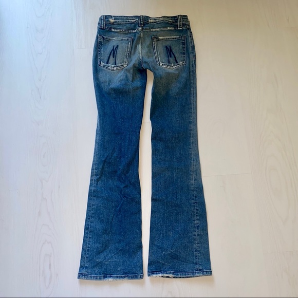 Marciano Distressed Slight Flare Hippie Jeans - Picture 2 of 2